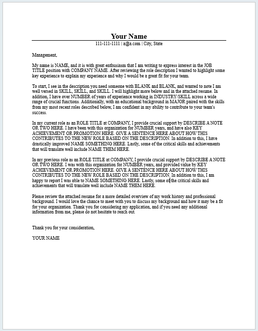 Free cover letter 2 preview